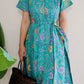 Kiki Batik Cotton Midi Dress | Royal Turquoise