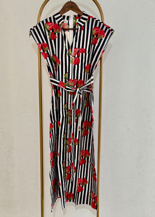 Kiara Cotton Dress | Black Strawberry