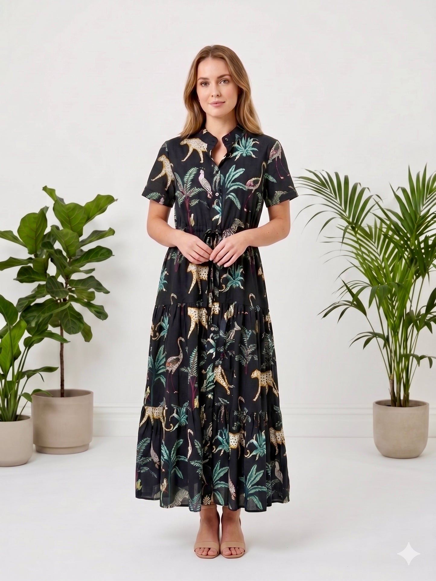 Debra Maxi Dress - Jungle Black