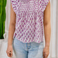 Daisy Pin-Tuck Top  | Purple Bliss