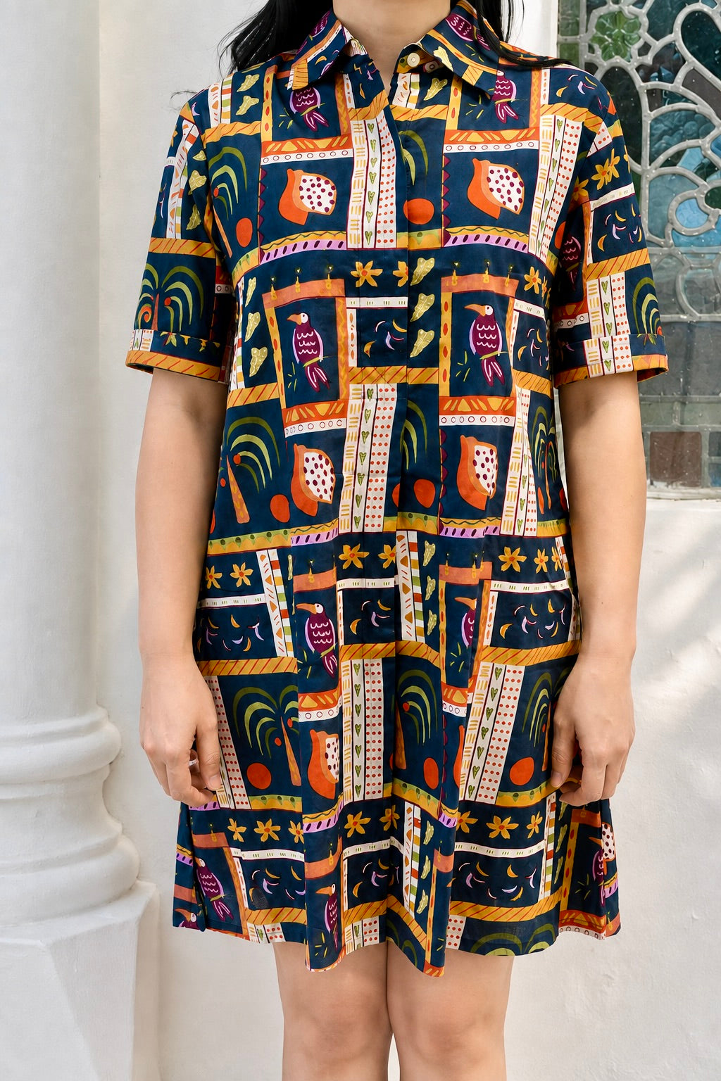 Pippa Short Shirt Dress | Island Navy