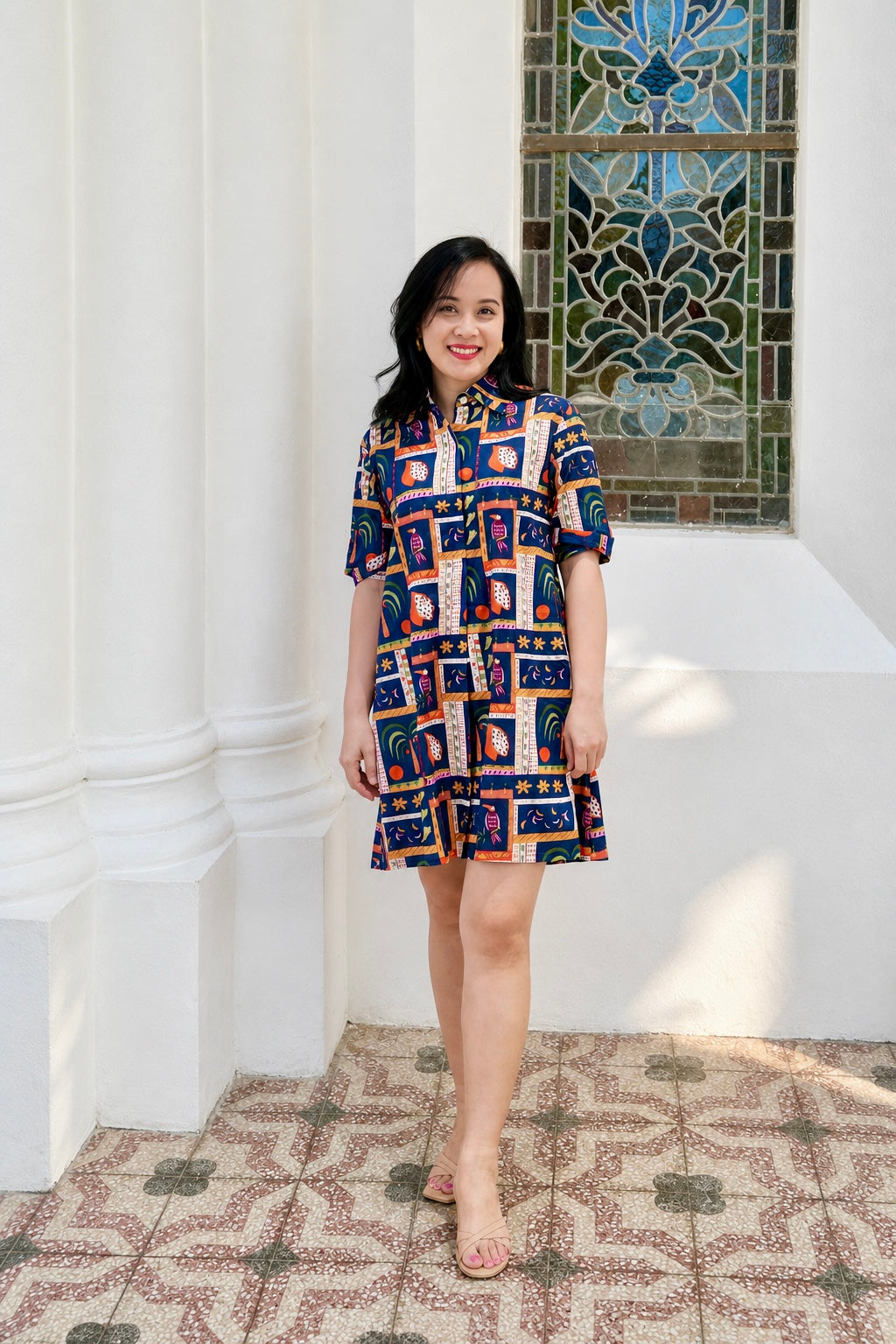 Pippa Short Shirt Dress | Island Navy