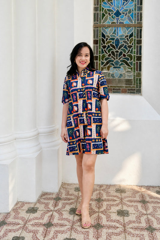 Pippa Short Shirt Dress | Island Navy