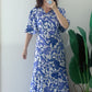 Val Flutter Sleeve Dress | China Blue