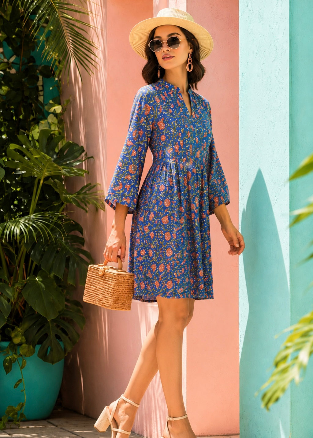 Rania Dress - Royal Coral