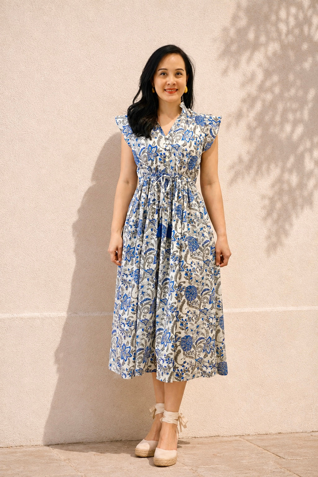 Winona Dress | Floral Navy