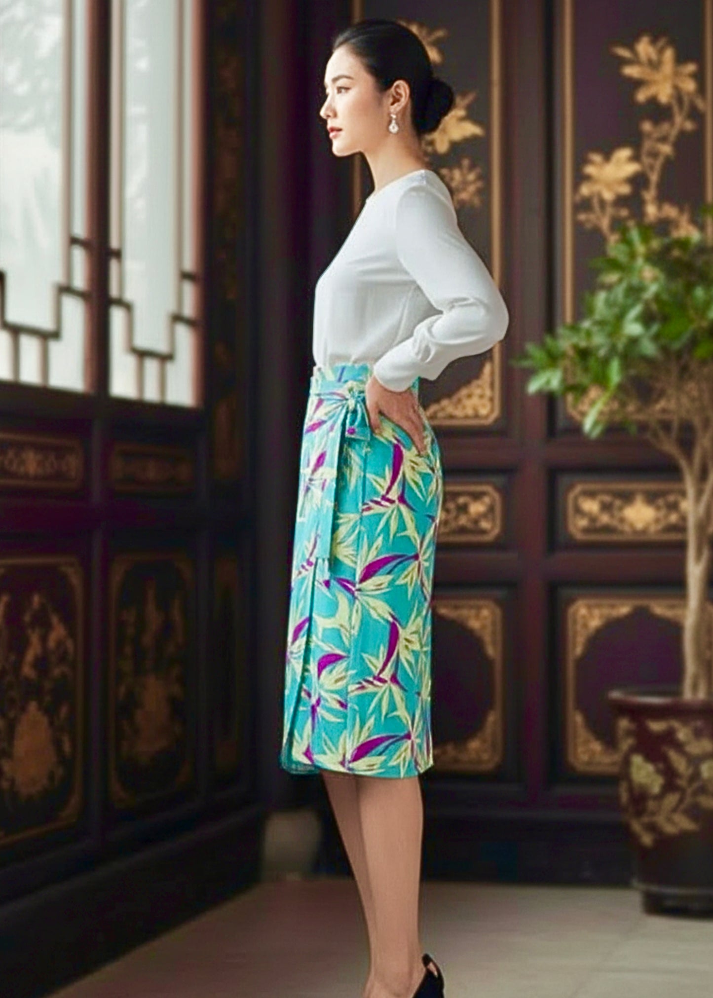 Naomi Wrap Skirt - Sea of Turquoise