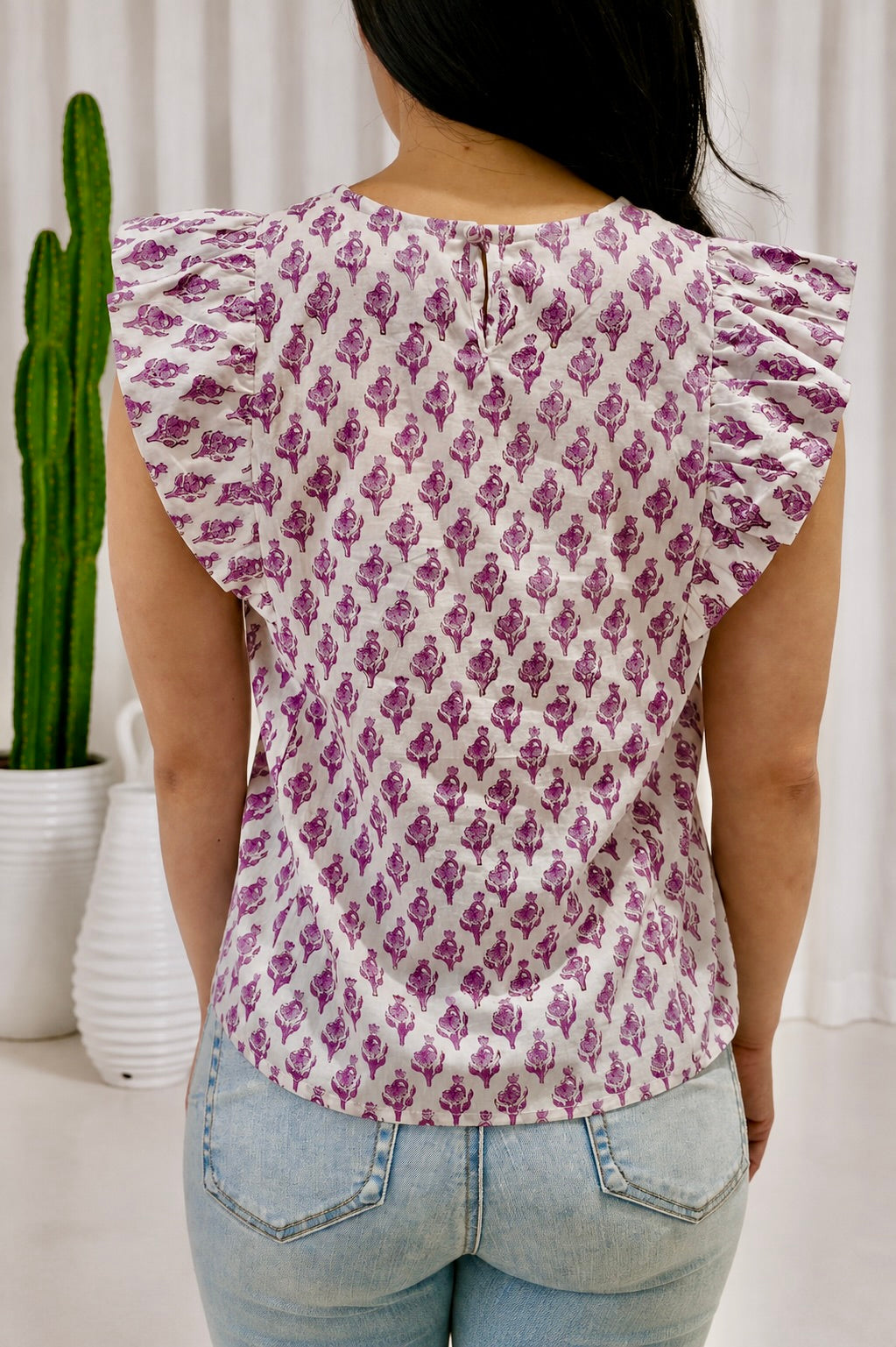 Daisy Pin-Tuck Top  | Purple Bliss