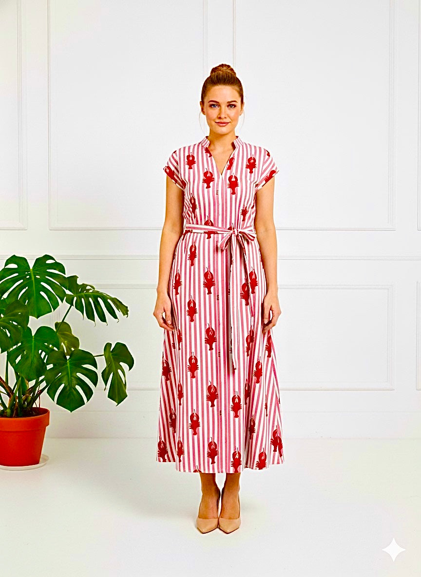 Kiara Cotton Dress | Pink Lobster