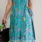 Kiki Batik Cotton Midi Dress | Royal Turquoise