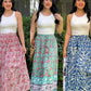 Hanis Handblock Skirt | Pink | Turquoise | Blue