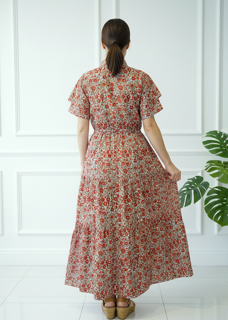 Debra Maxi Dress - Peony Red