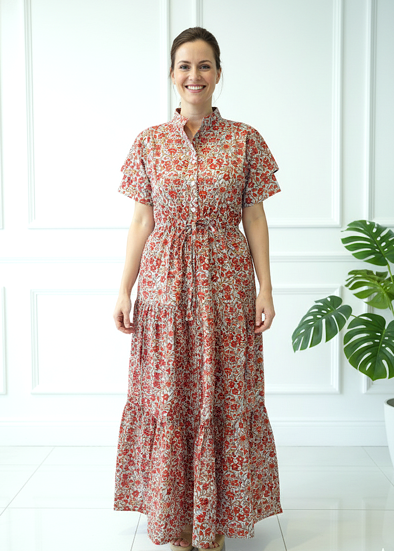 Debra Maxi Dress - Peony Red