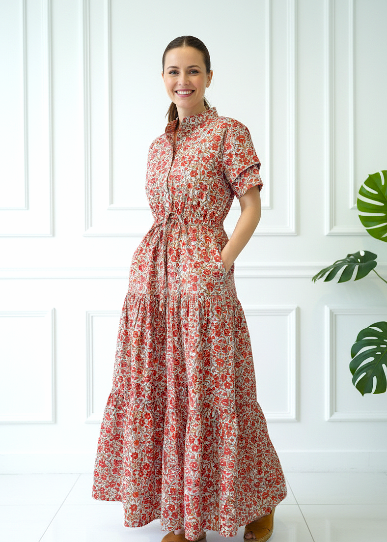 Debra Maxi Dress - Peony Red