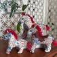 SET OF 3 : HORSE CNY ORNAMENT- Batik White Red