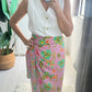 {PRE-ORDER} Jainee Plus Size Wrap Skirt - Batik Pink Green
