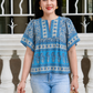 Amina Cotton Top | Blue Bloom