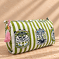 Handblock Cotton Pouch | Alfresco Green