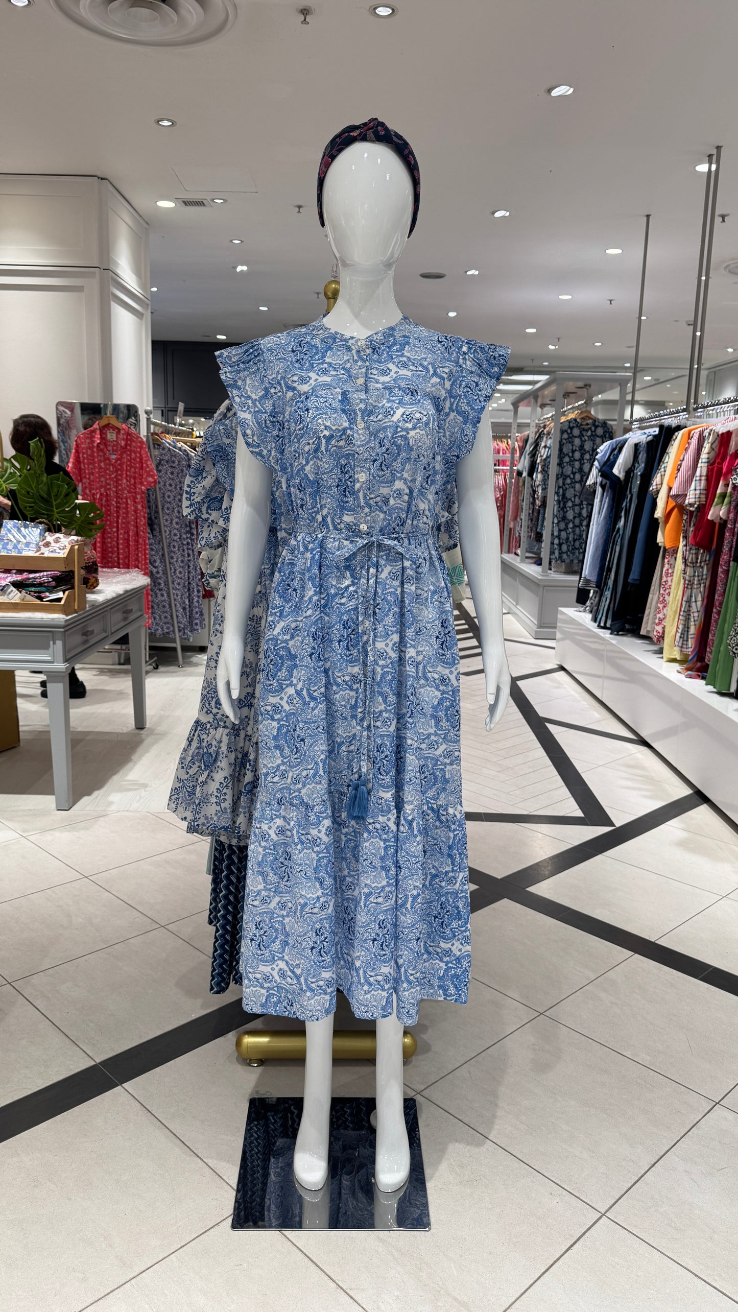 Felice Frill Sleeve Dress | Soft Blue