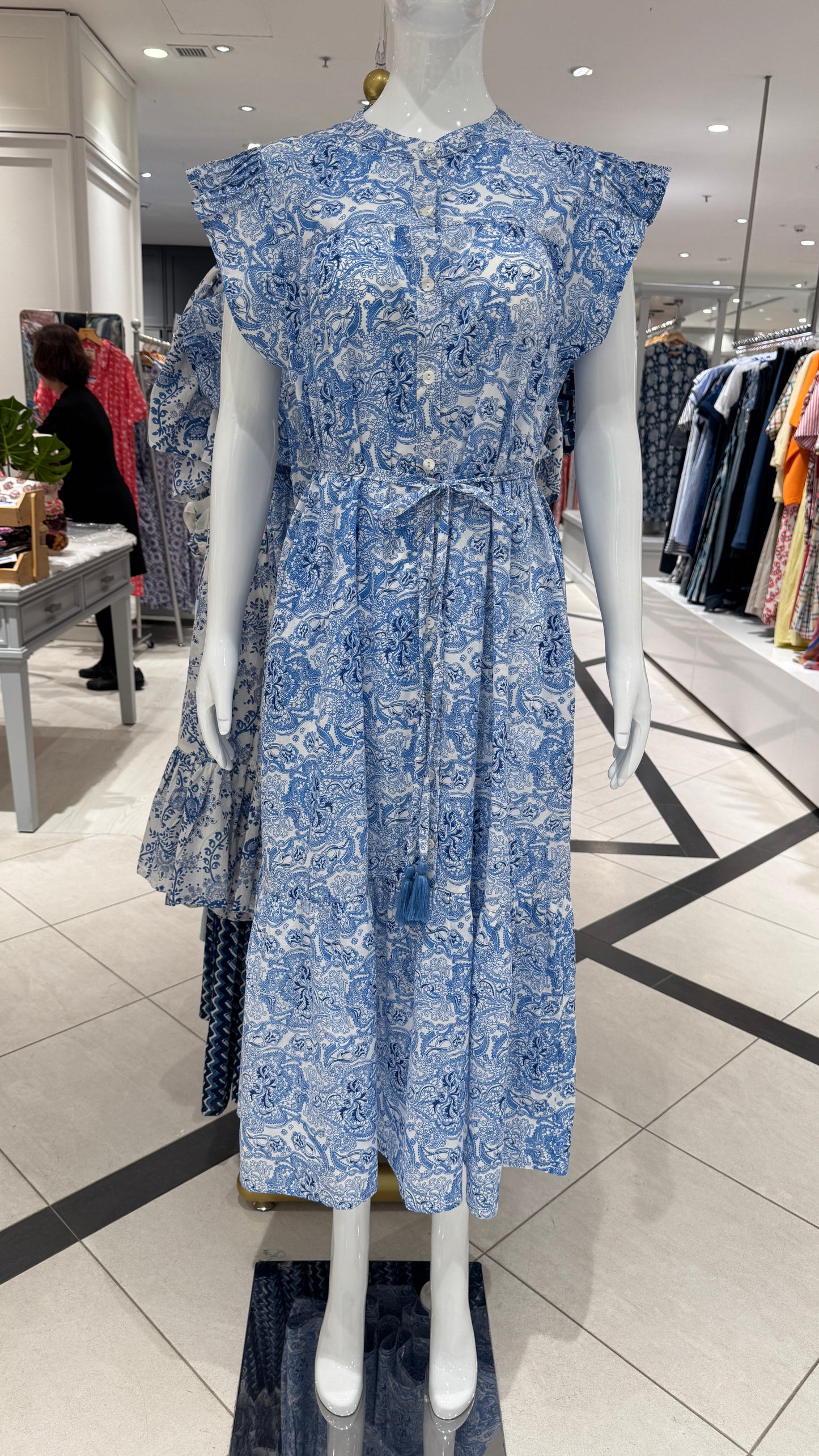 Felice Frill Sleeve Dress | Soft Blue