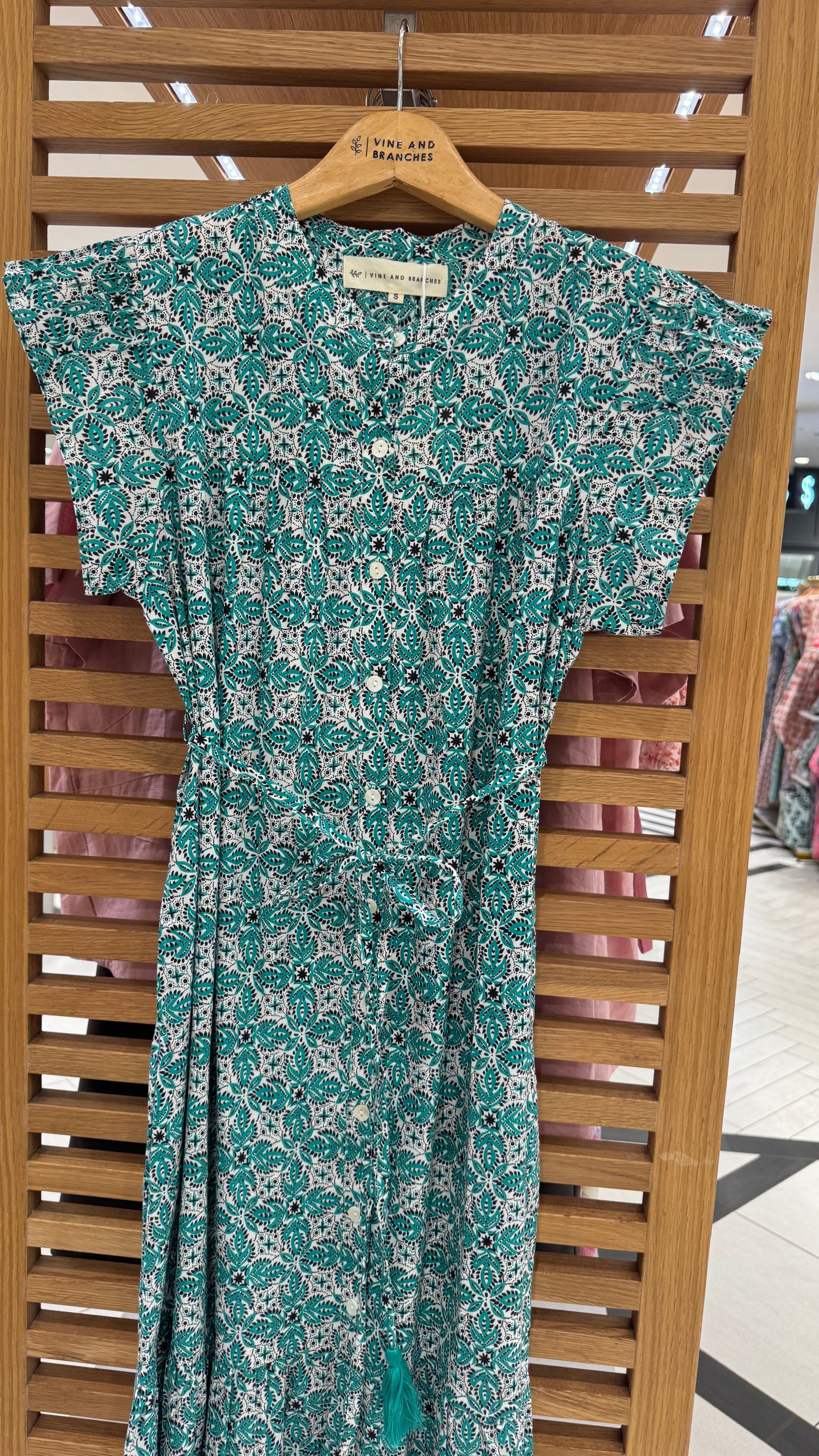 Felice Frill Sleeve Dress | Fern Green