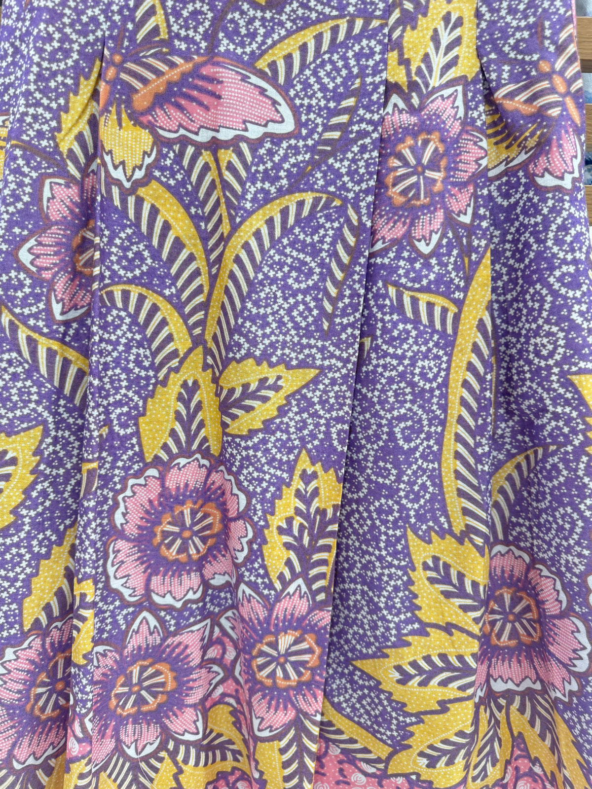Suzie Batik A-line Skirt - Lilac Bloom