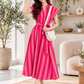 Kiara Cotton Dress | Pink Stripes