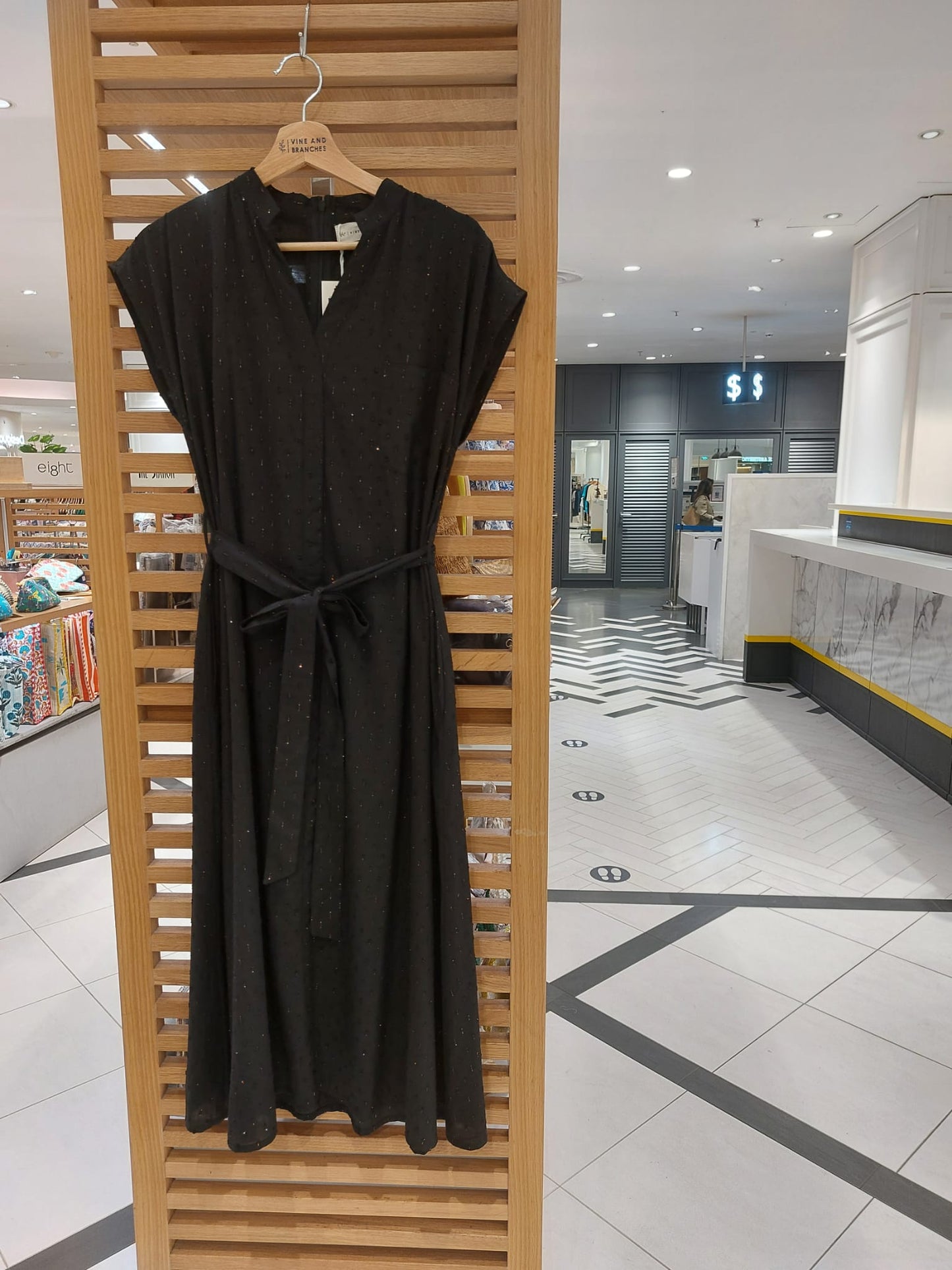 Kiara Lurex Cotton Dress | Black Bronze Lurex