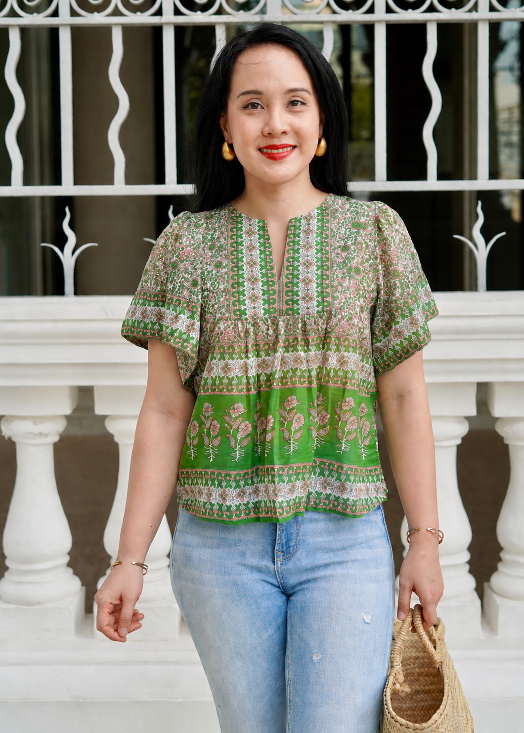 Vicky Cotton Top | Forest Green