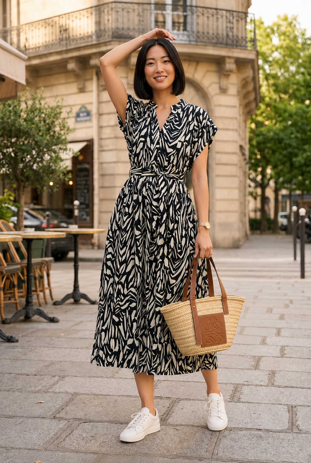 Kiara Cotton Dress | Safari Black