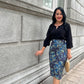 Naomi Wrap Skirt - Navy Tropics
