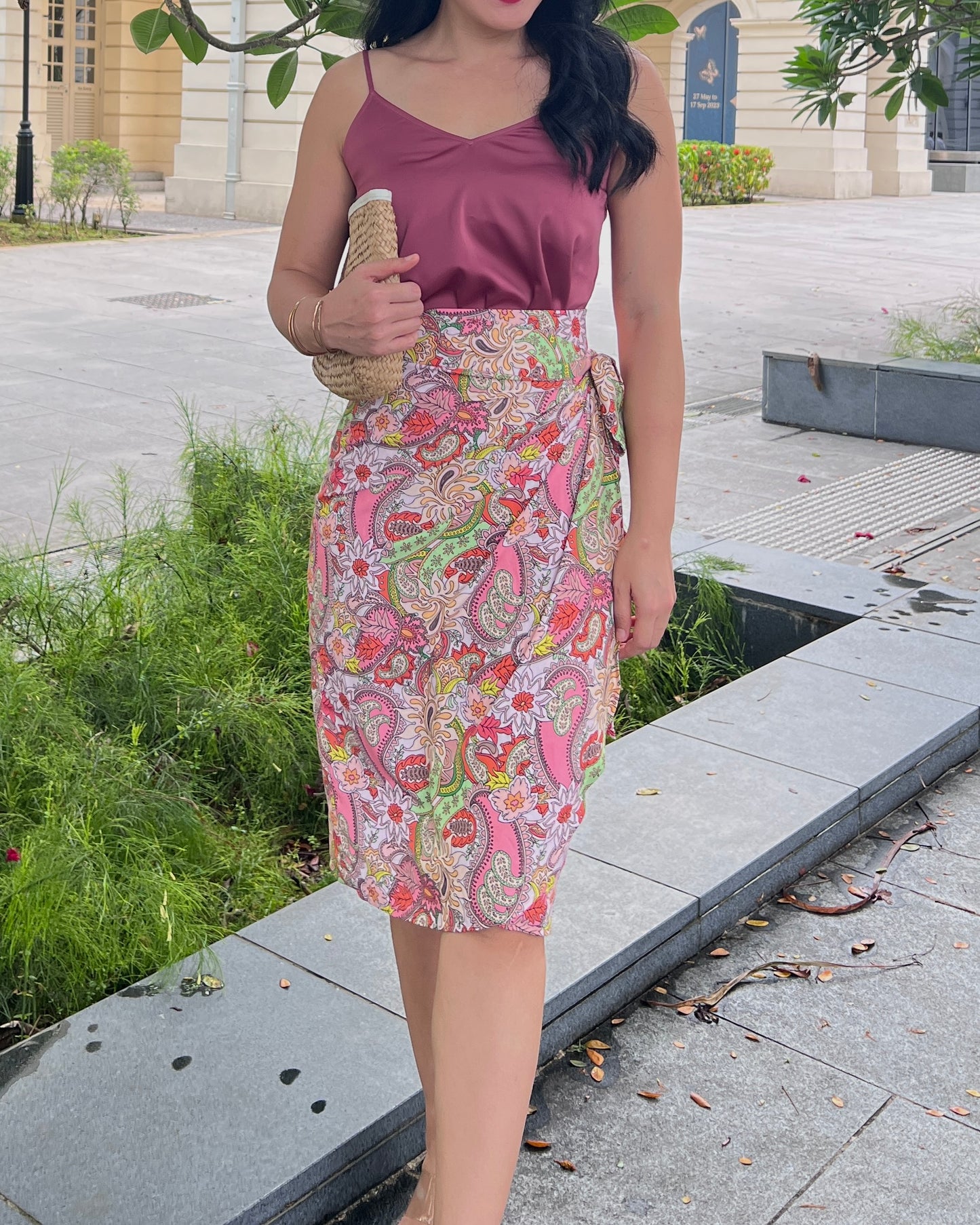 Naomi Wrap Skirt - Blush Paisley