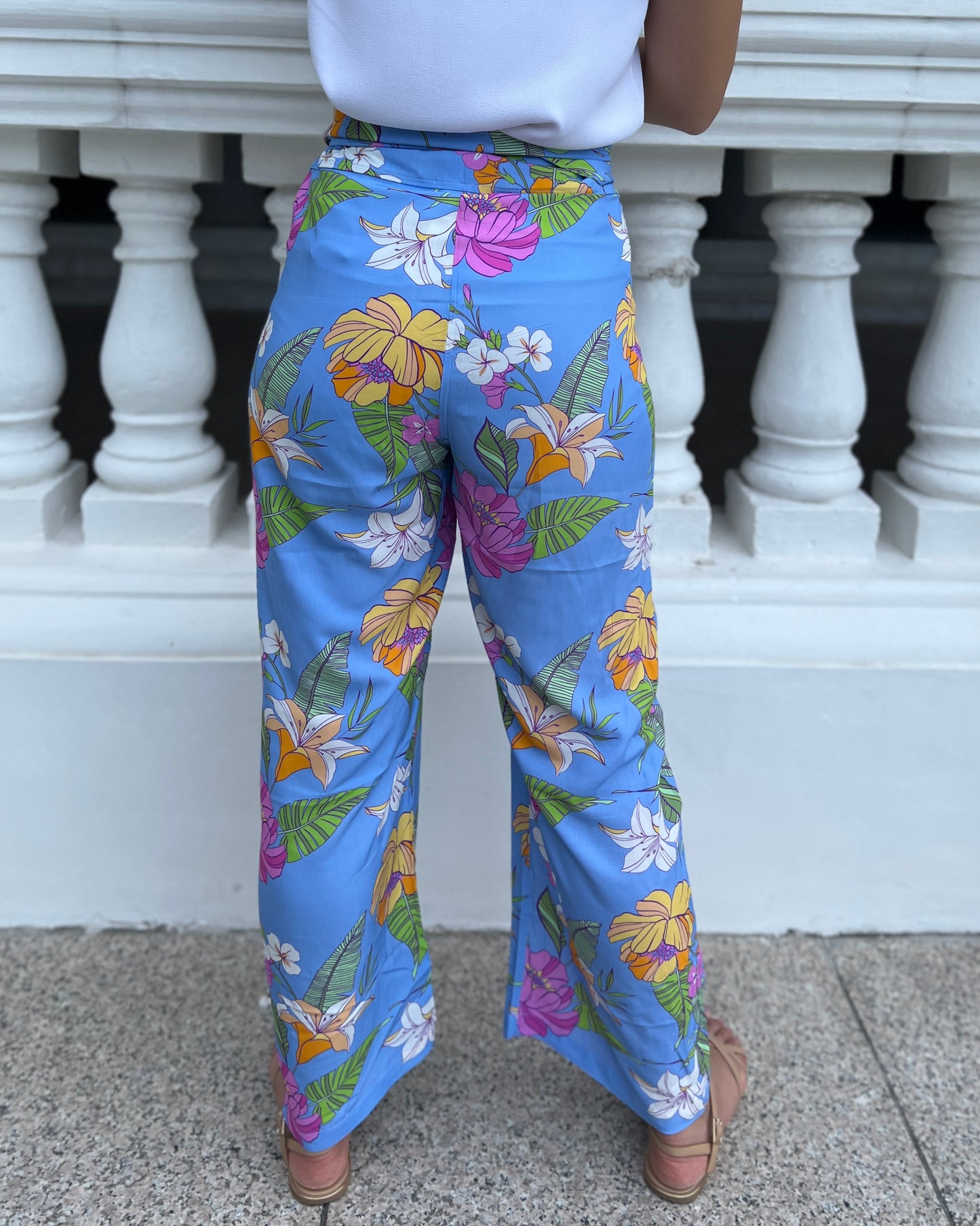 Tania Wrap Pants - Sky Garden