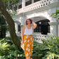 {PRE-ORDER} Jainee Plus Size Wrap Skirt - Batik Orange Blue