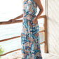 Zana Toga Maxi Dress - Blue Beige