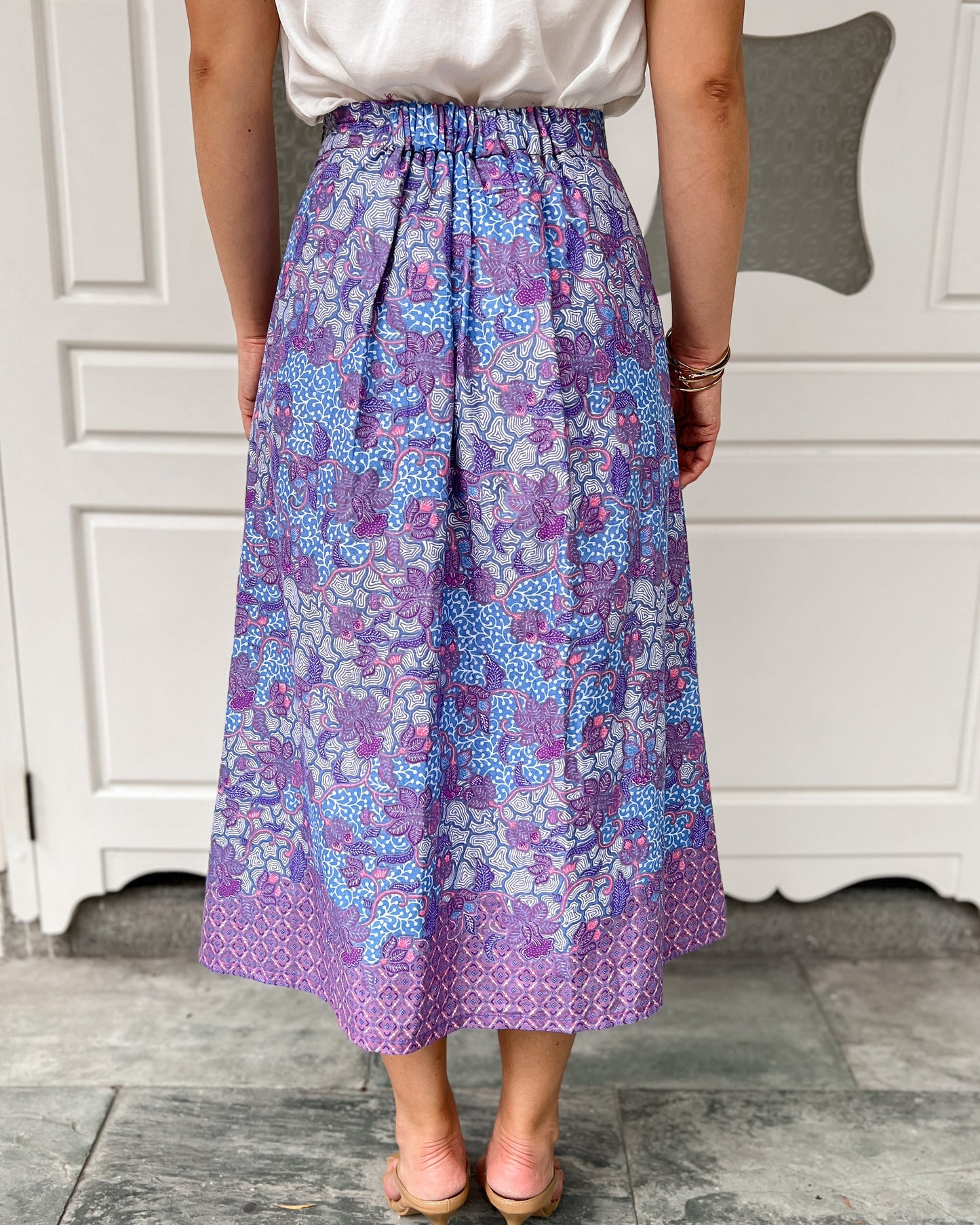 Suzie Batik A-line Skirt - Dreamy Lilac Blue