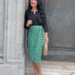 Naomi Wrap Skirt - Emerald Matrix