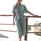 Freya Shirt Dress - Olive Green