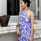 Enza Halter Neck Maxi Dress -  China Blue