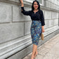Naomi Wrap Skirt - Navy Tropics