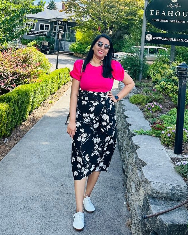 {PRE-ORDER} Jainee Plus Size Wrap Skirt - Batik Pink Green