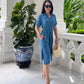 Freya Shirt Dress - Sky Blue
