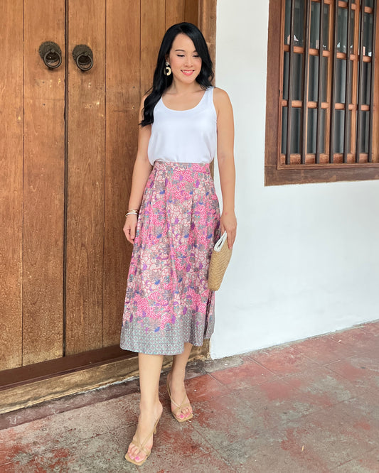 Suzie Batik A-line Skirt - Dreamy Pink