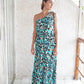 Zana Toga Maxi Dress - Blue Leopard