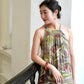 Enza Halter Neck Maxi Dress -  Mauve Green