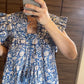 Nico Tassel Cotton Top | Blue Fields