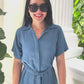 Freya Shirt Dress - Sky Blue