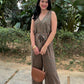 Mia Jumpsuit - Brown / Green