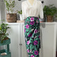Jainee Plus Size Wrap Skirt In Floral Black