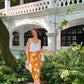 Jainee Plus Size Wrap Skirt In Floral Brown [LAST PIECE]